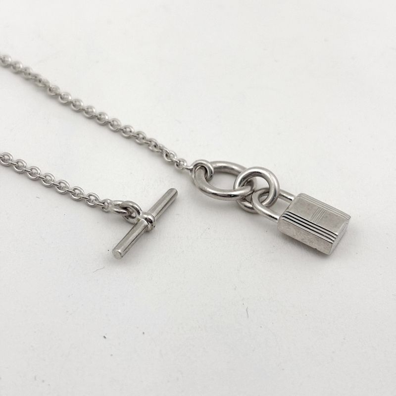 Hermes Kelly Cadena Necklace Pendant Silver