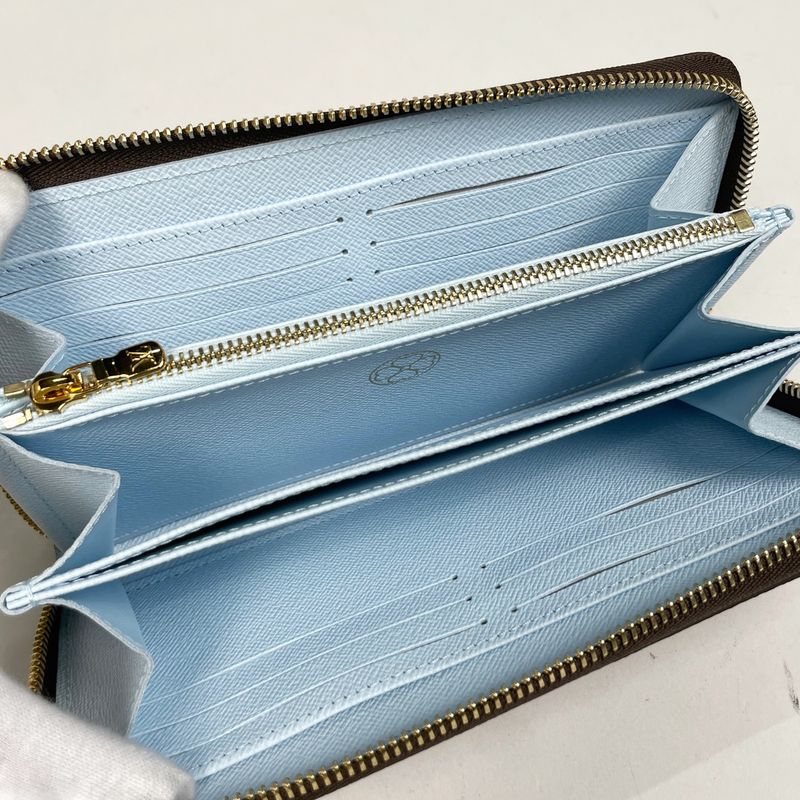 Louis Vuitton Zippy Wallet Super Lucky de Monogram Brown Sky Blue