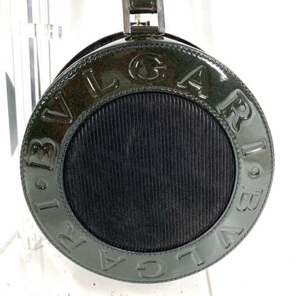 Bvlgari Shoulder Bag Logo Drum Enamel Black
