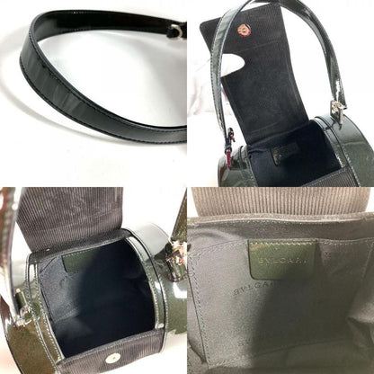 Bvlgari Shoulder Bag Logo Drum Enamel Black