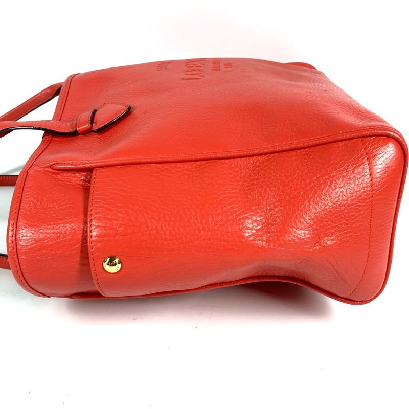 Loewe Shoulder Bag Logo Heritage Leather Orange Red