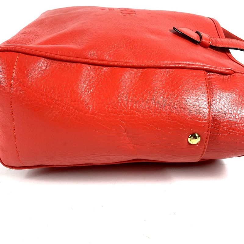 Loewe Shoulder Bag Logo Heritage Leather Orange Red