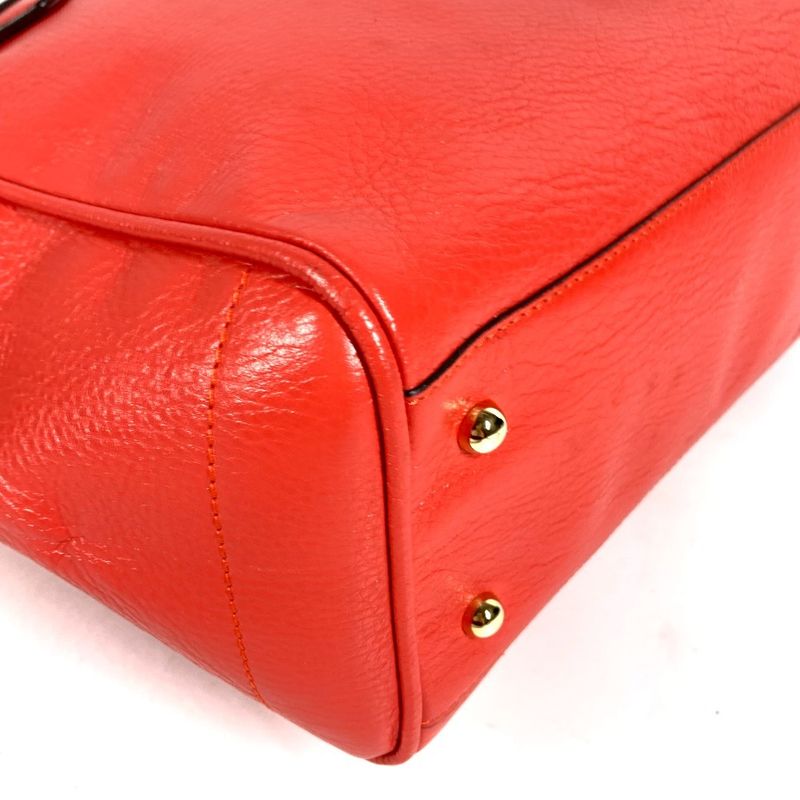 Loewe Shoulder Bag Logo Heritage Leather Orange Red