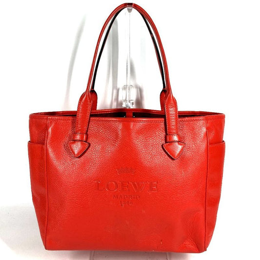 Loewe Shoulder Bag Logo Heritage Leather Orange Red