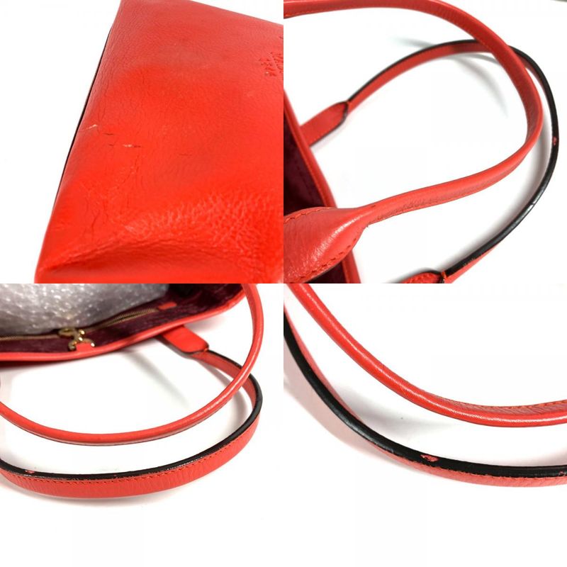Loewe Shoulder Bag Logo Heritage Leather Orange Red