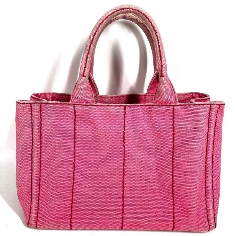 Prada Shoulder Bag Logo Canapa Mini Canvas Pink