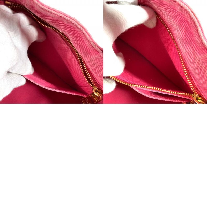 Prada Shoulder Bag Logo Canapa Mini Canvas Pink