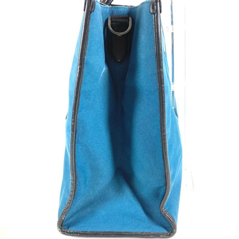 Dolce & Gabbana Shoulder Bag Logo Leather Canvas Blue