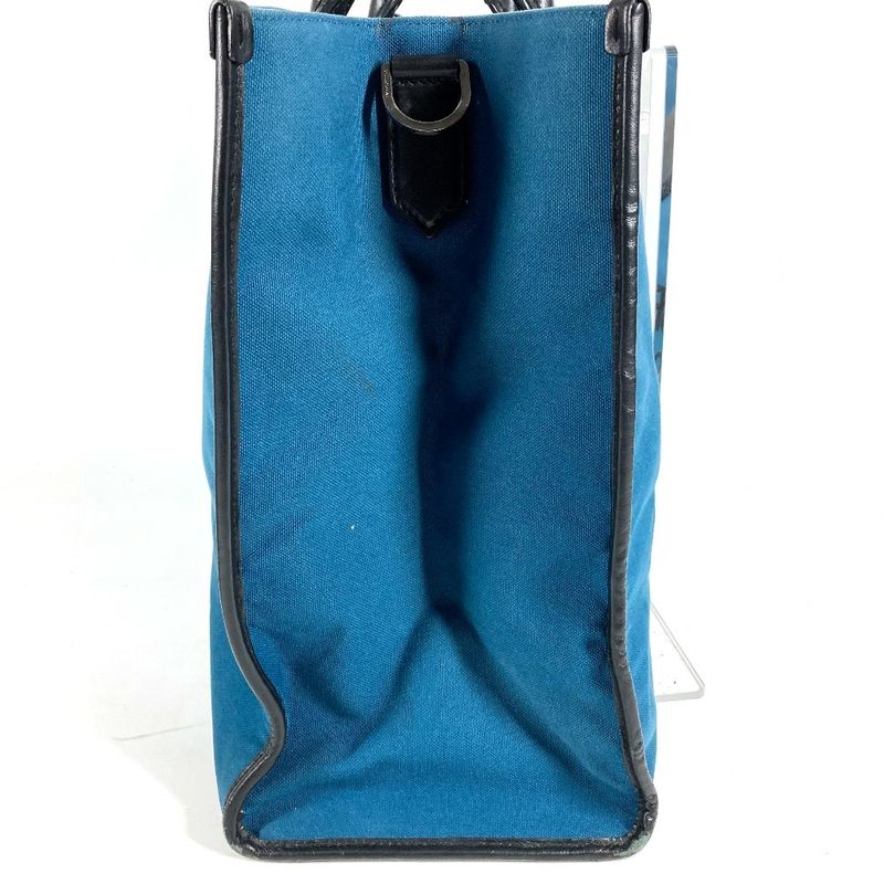 Dolce & Gabbana Shoulder Bag Logo Leather Canvas Blue