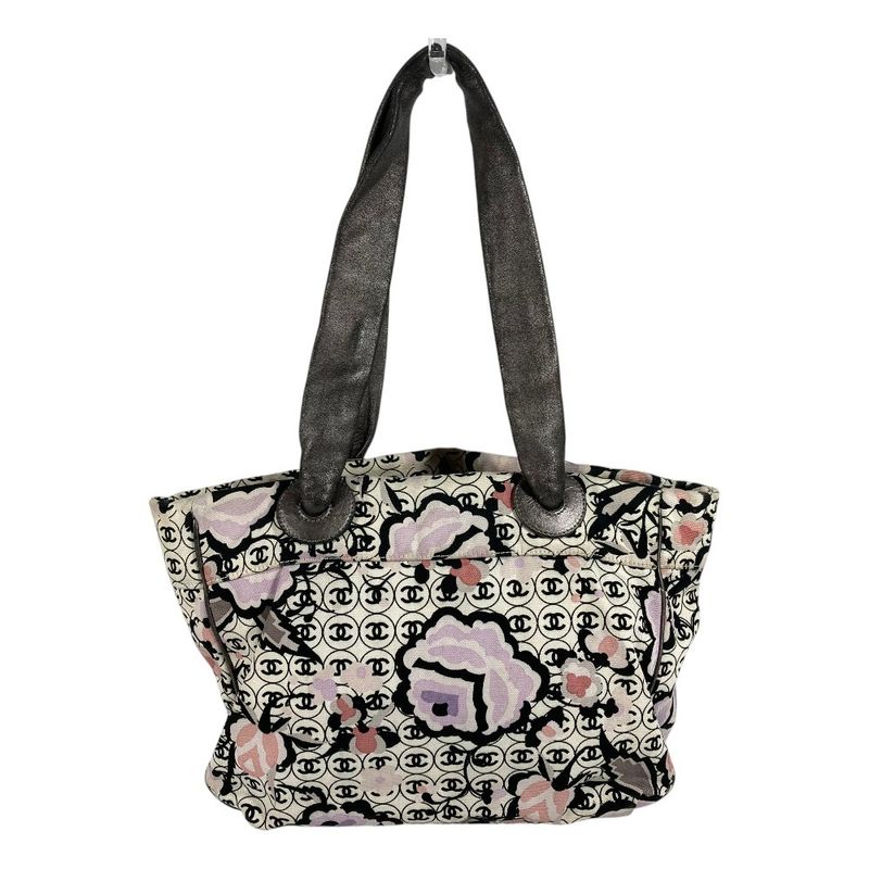 Chanel Shoulder Bag Logo CC All Over Pattern Leather Canvas Multicolor