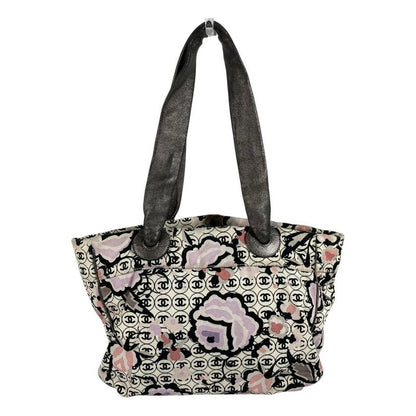 Chanel Shoulder Bag Logo CC All Over Pattern Leather Canvas Multicolor