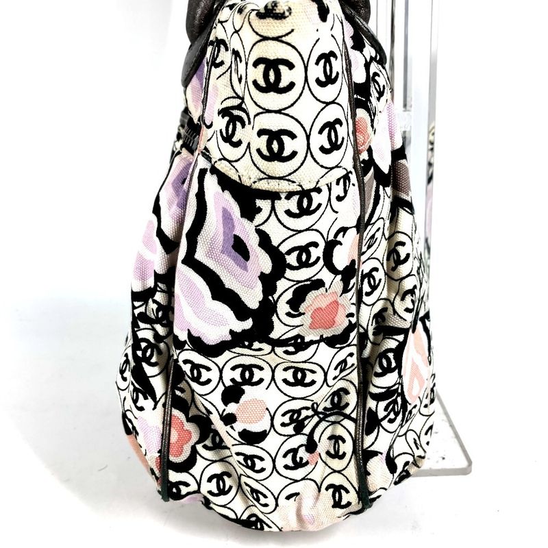 Chanel Shoulder Bag Logo CC All Over Pattern Leather Canvas Multicolor