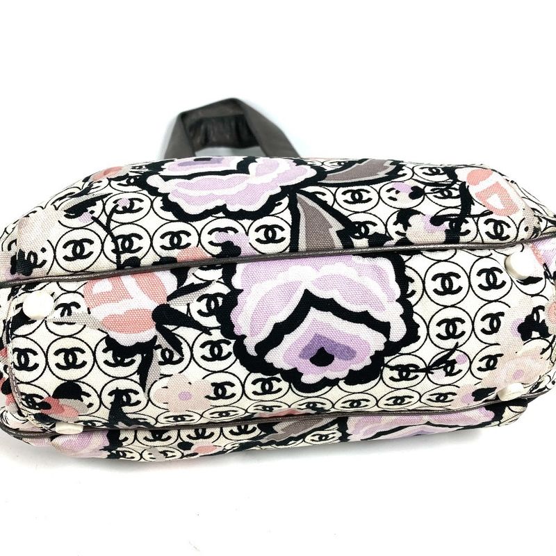 Chanel Shoulder Bag Logo CC All Over Pattern Leather Canvas Multicolor