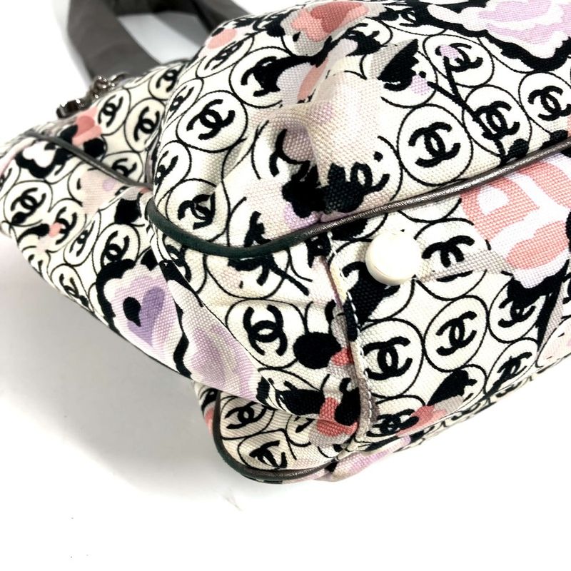 Chanel Shoulder Bag Logo CC All Over Pattern Leather Canvas Multicolor