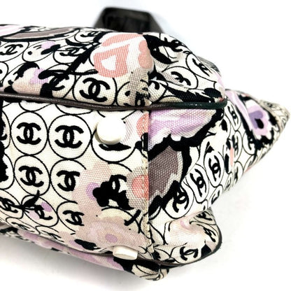 Chanel Shoulder Bag Logo CC All Over Pattern Leather Canvas Multicolor