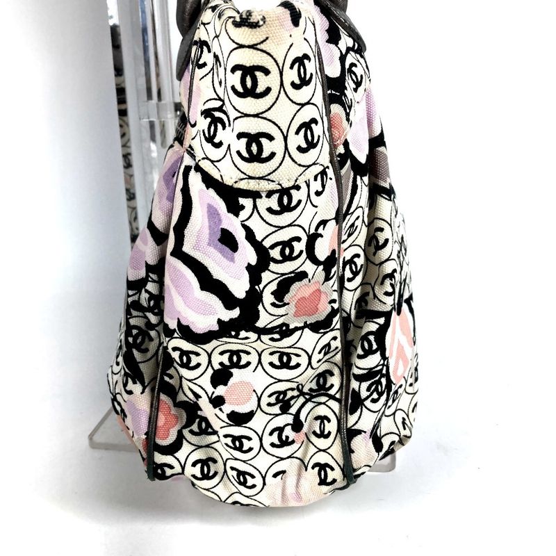 Chanel Shoulder Bag Logo CC All Over Pattern Leather Canvas Multicolor