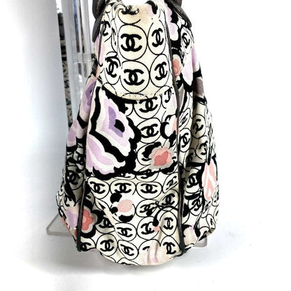 Chanel Shoulder Bag Logo CC All Over Pattern Leather Canvas Multicolor