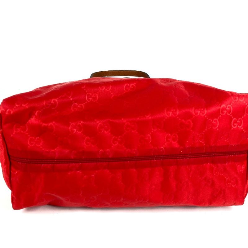 Gucci Shoulder Bag Logo GG Leather Nylon Red