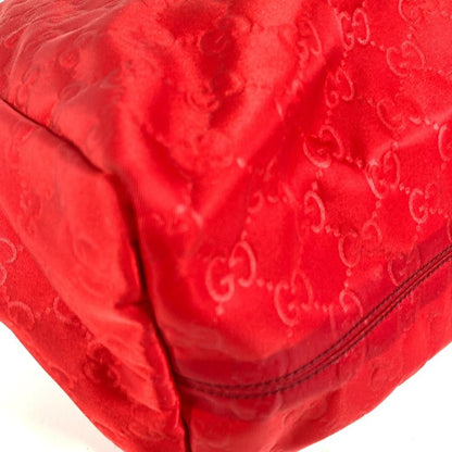 Gucci Shoulder Bag Logo GG Leather Nylon Red