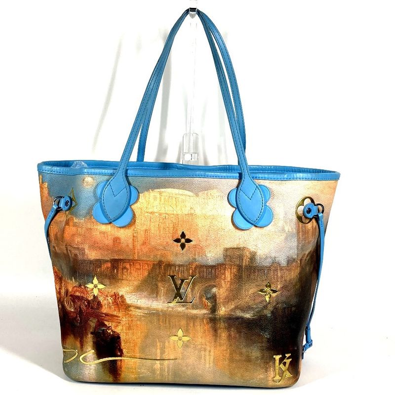 Louis Vuitton Shoulder Bag Neverfull MM Leather Blue