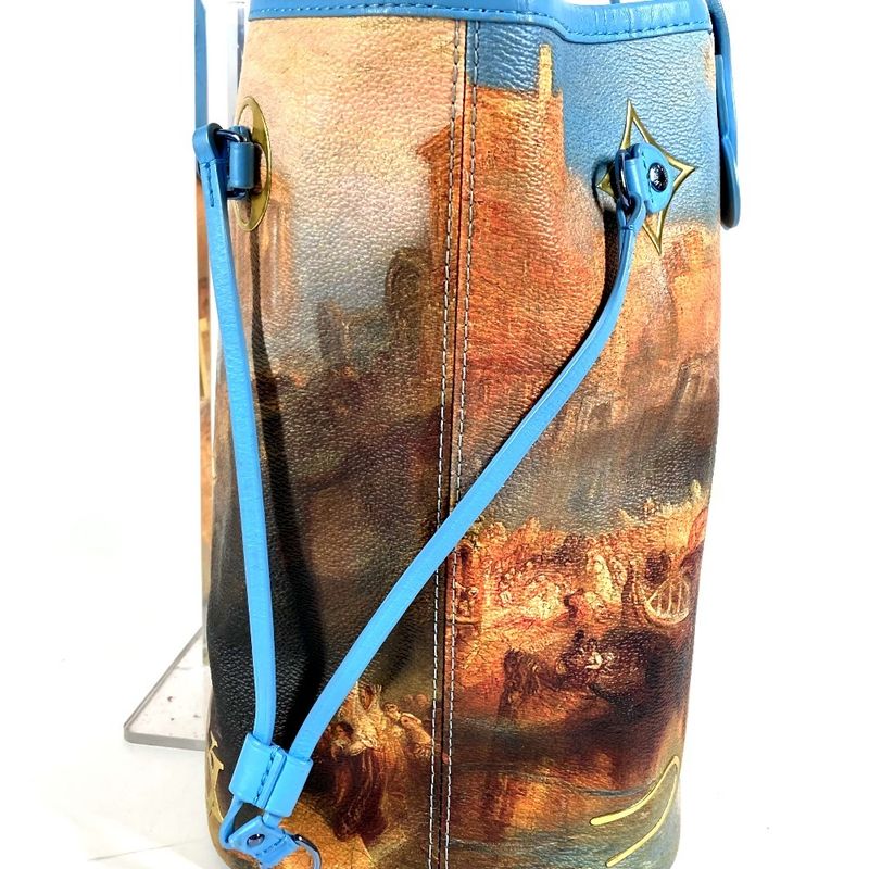 Louis Vuitton Shoulder Bag Neverfull MM Leather Blue