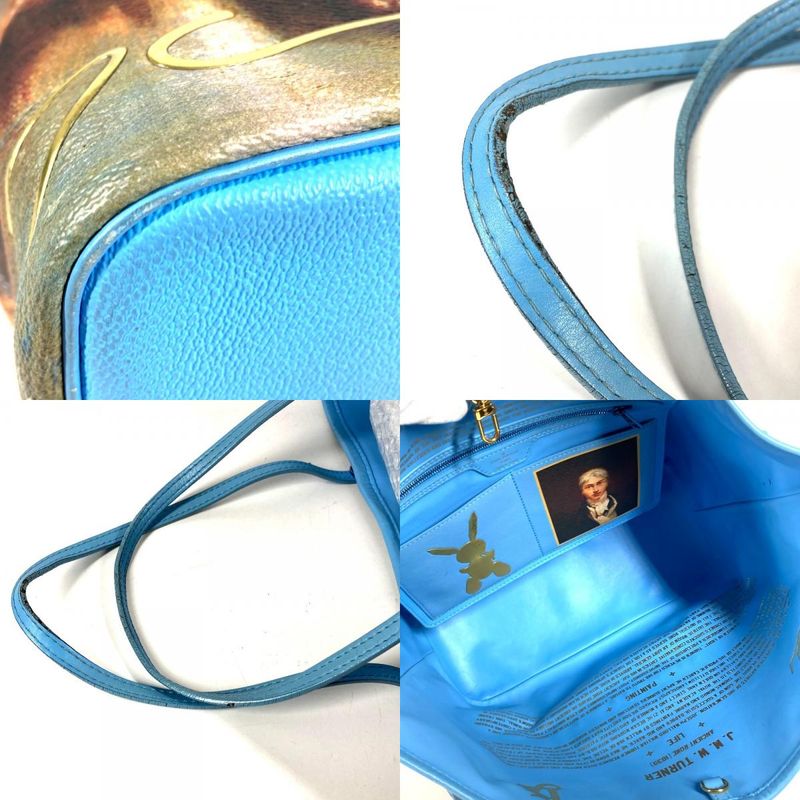 Louis Vuitton Shoulder Bag Neverfull MM Leather Blue
