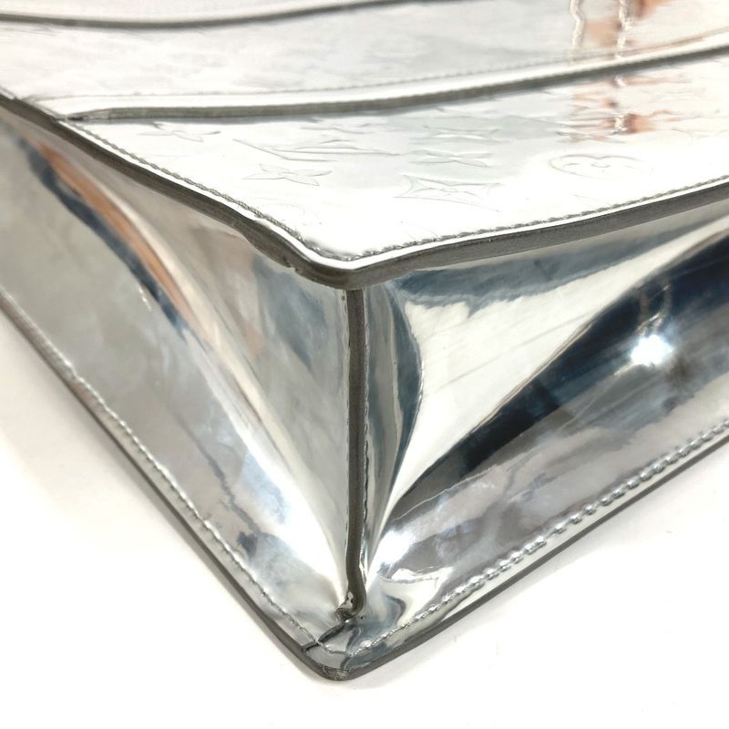 Louis Vuitton Handbag Sac Plat Leather Silver