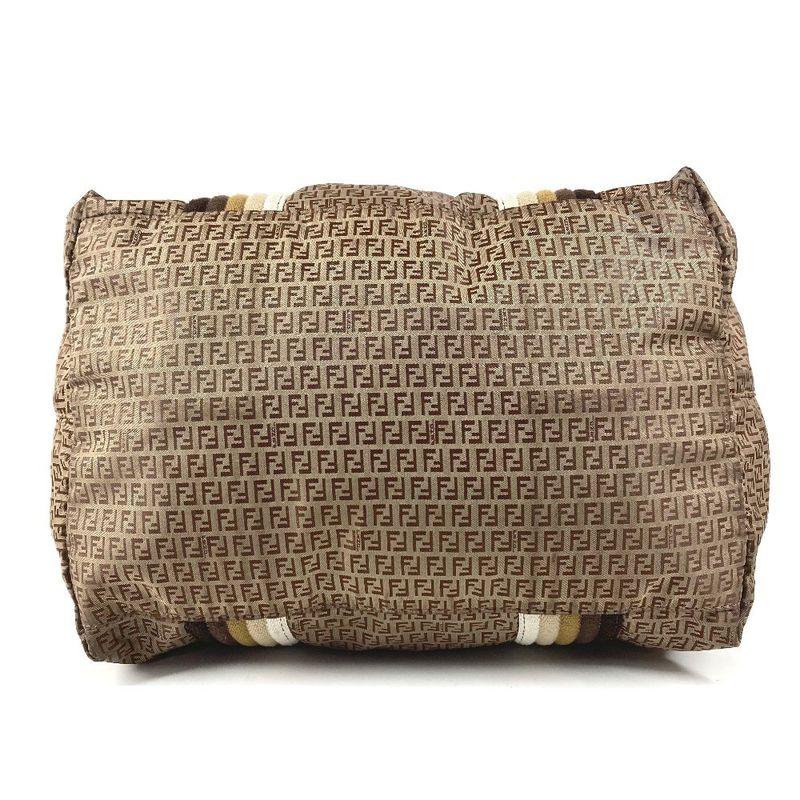 Fendi Shoulder Bag Logo Zucchino Nylon Beige