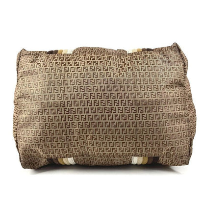 Fendi Shoulder Bag Logo Zucchino Nylon Beige