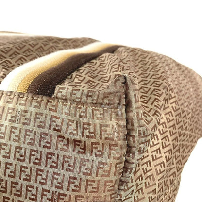 Fendi Shoulder Bag Logo Zucchino Nylon Beige