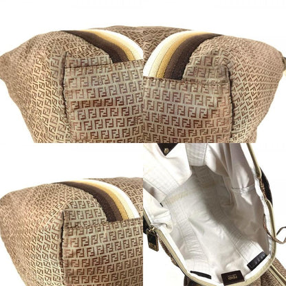Fendi Shoulder Bag Logo Zucchino Nylon Beige