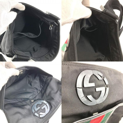 Gucci Shoulder Bag GG Logo Nylon Black
