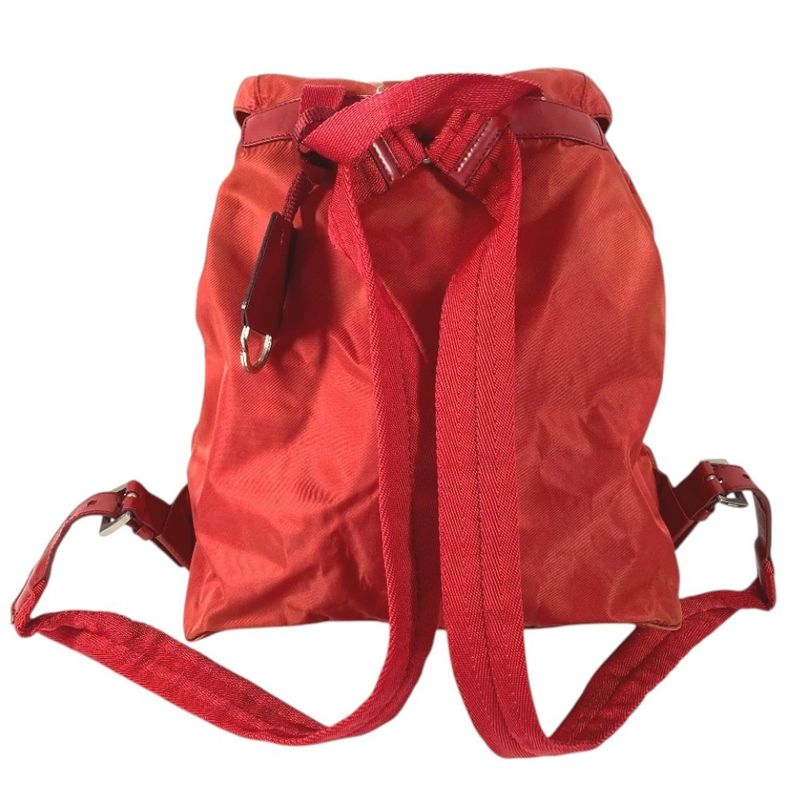 Prada Backpack Sac Triangle Logo Nylon Red