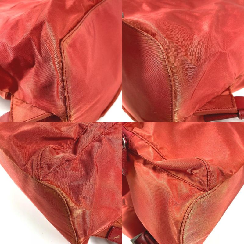Prada Backpack Sac Triangle Logo Nylon Red