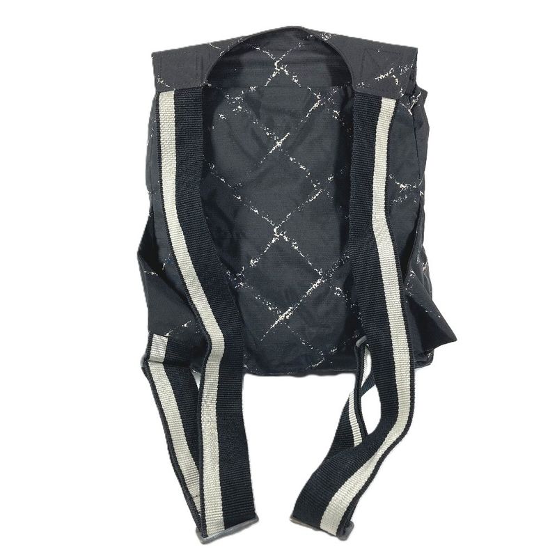 Chanel Backpack Logo Nylon Black
