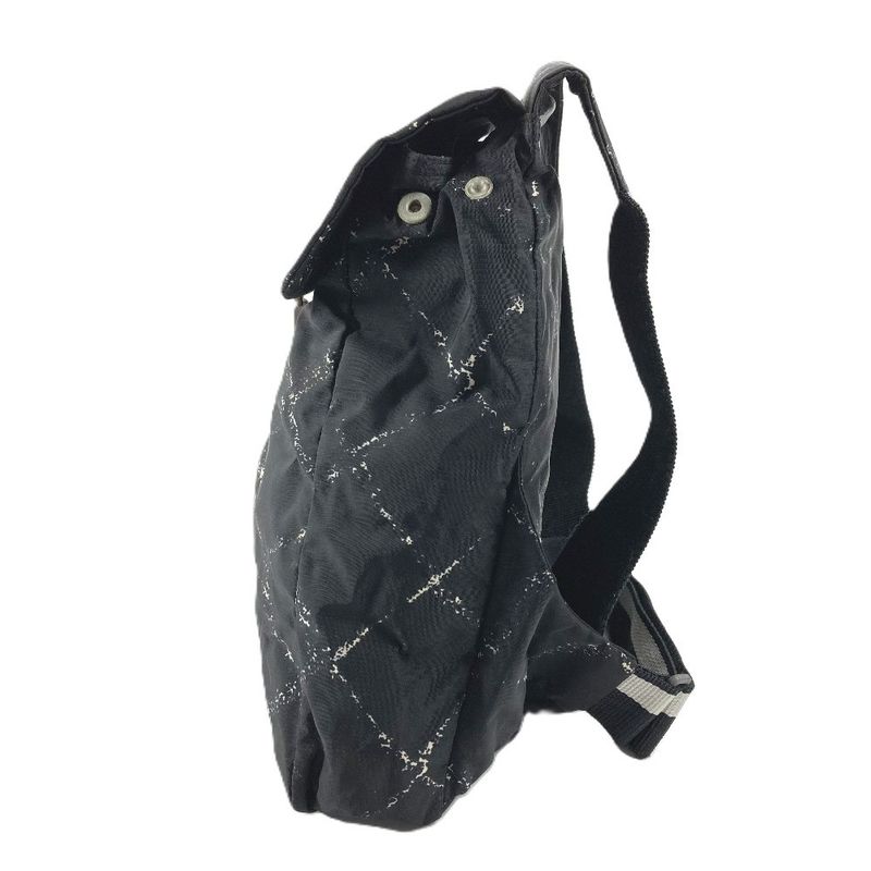 Chanel Backpack Logo Nylon Black