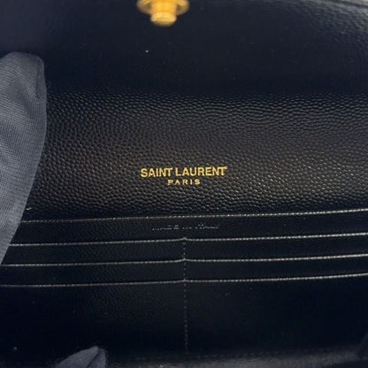 Saint Laurent Paris Monogram Leather Black Wallet Gold