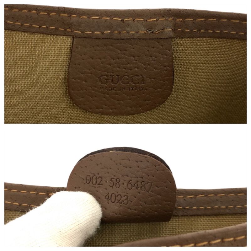 Gucci Sherry Line Beige Green Red GG Supreme Canvas 002 58 Tote Shoulder Bag