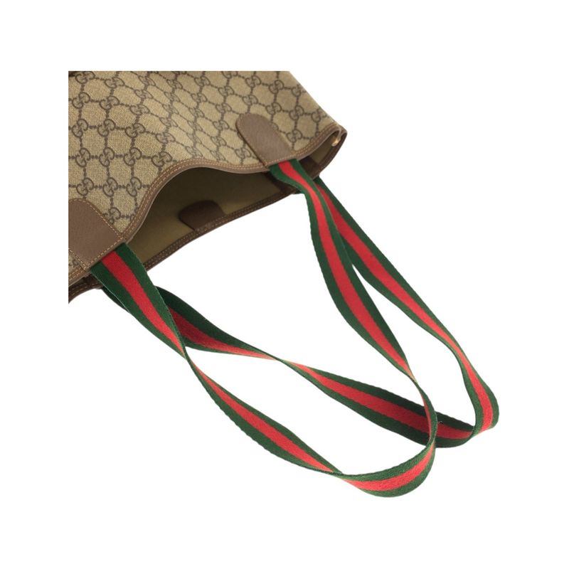 Gucci Sherry Line Beige Green Red GG Supreme Canvas 002 58 Tote Shoulder Bag