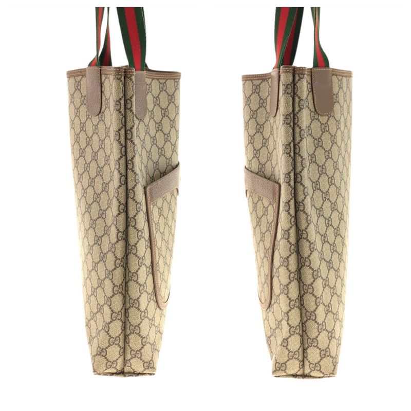 Gucci Sherry Line Beige Green Red GG Supreme Canvas 002 58 Tote Shoulder Bag