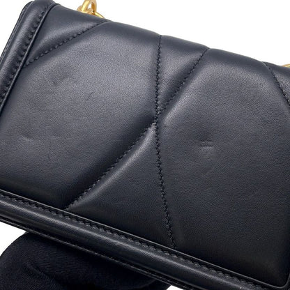 Dolce & Gabbana Chain Shoulder Bag Devotion Heart Quilted Leather & Black