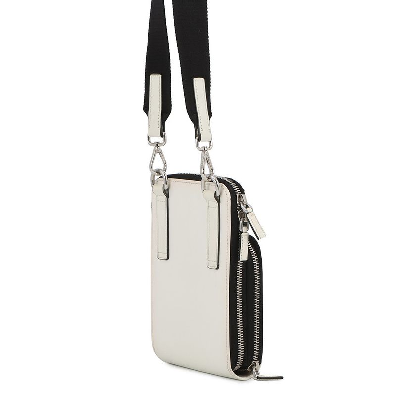 Prada Shoulder Bag Triangle Smartphone Saffiano White