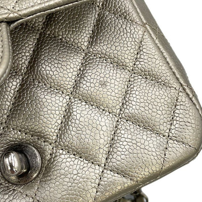 Chanel Chain Shoulder Bag Mini Quilted CC Logo Caviar Leather