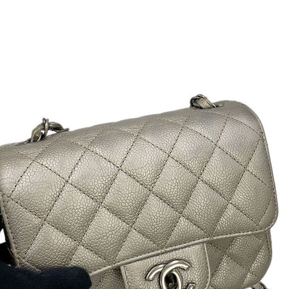 Chanel Chain Shoulder Bag Mini Quilted CC Logo Caviar Leather