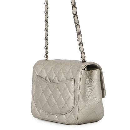 Chanel Chain Shoulder Bag Mini Quilted CC Logo Caviar Leather