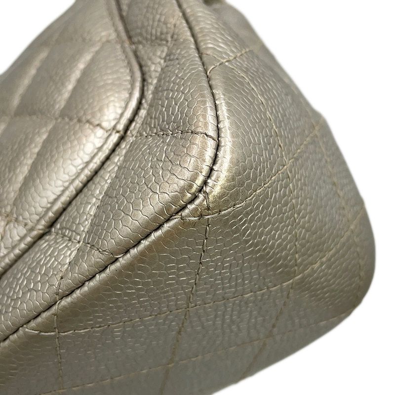 Chanel Chain Shoulder Bag Mini Quilted CC Logo Caviar Leather