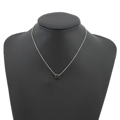 Hermes Necklace Mini Pop Black Silver
