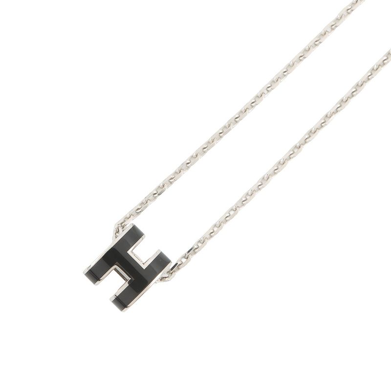 Hermes Necklace Mini Pop Black Silver