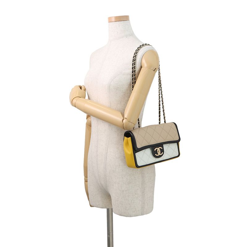 Chanel Chain Shoulder Bag Quilted CC Logo Cruise Line Lambskin