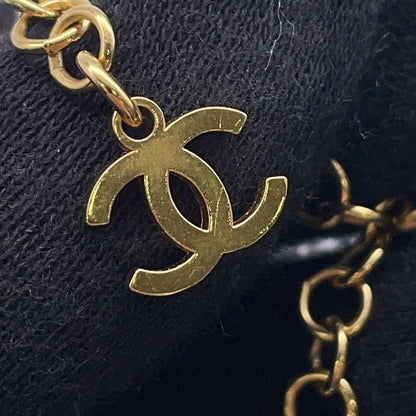 Chanel Necklace CC Logo Line Stone